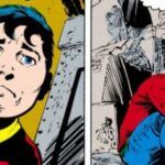 comics panel closeup of Billy Batson, believing that his powers killed someone, cries while vowing never to become Captain Marvel again,